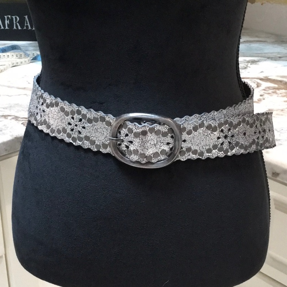 Silver Gray Ladies Belt Size Large